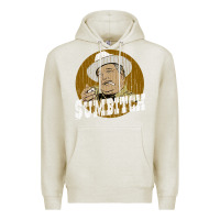 Oatmeal Heather sumbitch distressed Premium Hoodie - linhVisuals
