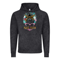 Vintage Black nail tech life messy bun Vintage Hoodie - BarkalooDesign