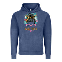 Vintage Denim nail tech life messy bun Vintage Hoodie - BarkalooDesign