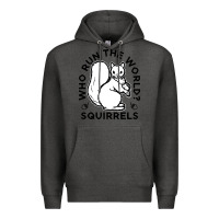 Charcoal Heather who run the world squirrels Premium Hoodie - linhVisuals