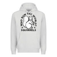 Dove Grey who run the world squirrels Premium Hoodie - linhVisuals