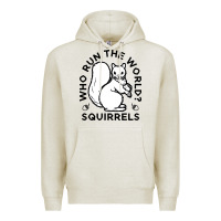 Oatmeal Heather who run the world squirrels Premium Hoodie - linhVisuals