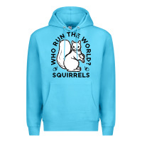Ocean Blue who run the world squirrels Premium Hoodie - linhVisuals