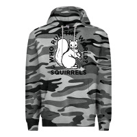 Slate Camo who run the world squirrels Premium Hoodie - linhVisuals