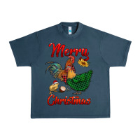 Midnight Navy merry christmas chickens Urban Heavy Tee - RanaPortraitStore
