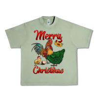 Oil Green merry christmas chickens Urban Heavy Tee - RanaPortraitStore
