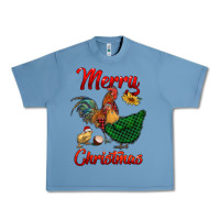Pebble Blue merry christmas chickens Urban Heavy Tee - RanaPortraitStore