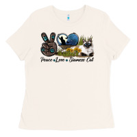 Bone Peace Love Siamese Cat Ladies Tee - LillyAllenDesigns