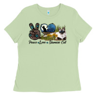 Matcha Peace Love Siamese Cat Ladies Tee - LillyAllenDesigns