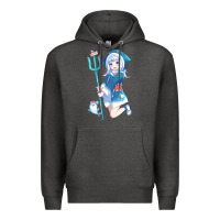 Charcoal Heather Gawr Gura Premium Hoodie - linhVisuals