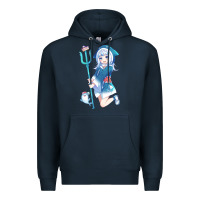 Navy Gawr Gura Premium Hoodie - linhVisuals