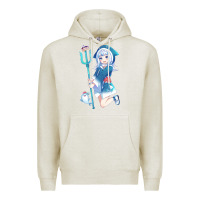 Oatmeal Heather Gawr Gura Premium Hoodie - linhVisuals