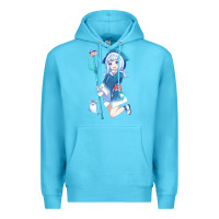 Ocean Blue Gawr Gura Premium Hoodie - linhVisuals