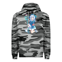 Slate Camo Gawr Gura Premium Hoodie - linhVisuals