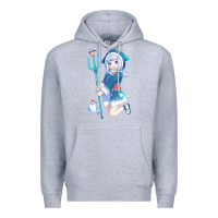 Heather Grey Gawr Gura Premium Hoodie - linhVisuals