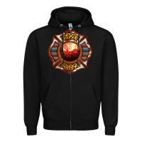 Black Western Firefighter Symbol Zipper Hoodie - RanaPortraitStore