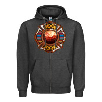 Charcoal Heather Western Firefighter Symbol Zipper Hoodie - RanaPortraitStore