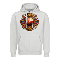 Dove Grey Western Firefighter Symbol Zipper Hoodie - RanaPortraitStore