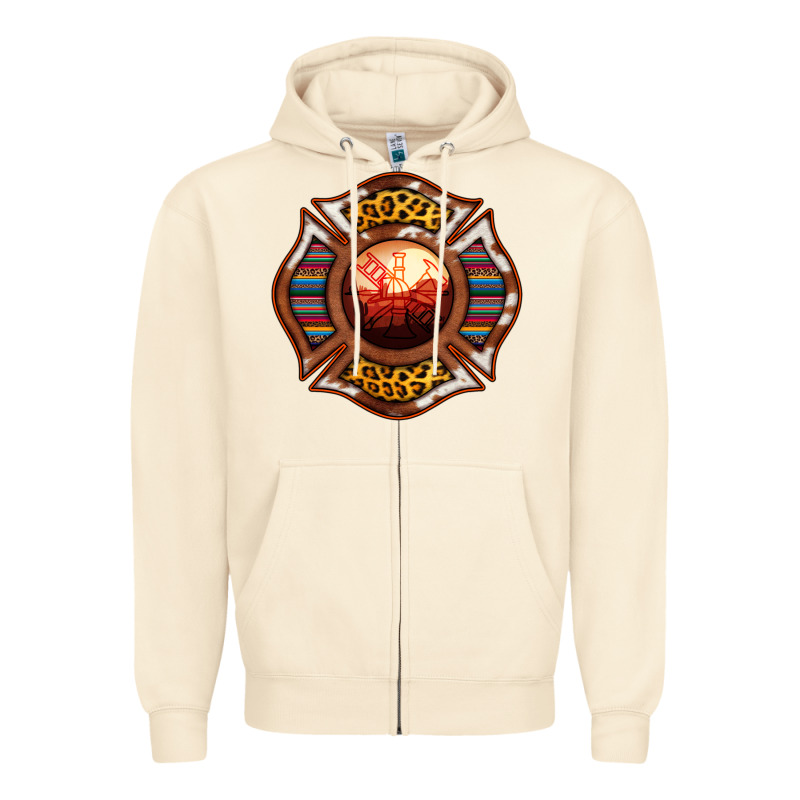 Western Firefighter Symbol Zipper Hoodie by RanaPortraitStore | Teevron