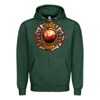 Sports Green Western Firefighter Symbol Zipper Hoodie - RanaPortraitStore