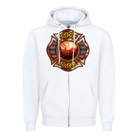 White Western Firefighter Symbol Zipper Hoodie - RanaPortraitStore