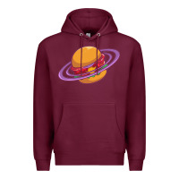 Burgundy Burger  Saturn Premium Hoodie - linhVisuals