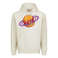 Oatmeal Heather Burger  Saturn Premium Hoodie - linhVisuals