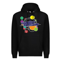 Black retro graphic design   frank lloyd wright Premium Hoodie - linhVisuals