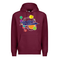 Burgundy retro graphic design   frank lloyd wright Premium Hoodie - linhVisuals