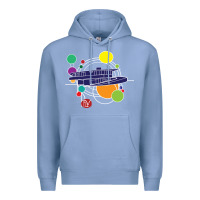 Colony Blue retro graphic design   frank lloyd wright Premium Hoodie - linhVisuals