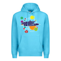 Ocean Blue retro graphic design   frank lloyd wright Premium Hoodie - linhVisuals
