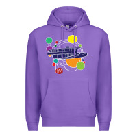 Purple retro graphic design   frank lloyd wright Premium Hoodie - linhVisuals