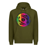 Army Green two lost souls swimming in a fish bowl Premium Hoodie - linhVisuals