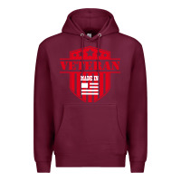 Burgundy veteran made in usa   military Premium Hoodie - linhVisuals