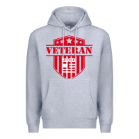 Heather Grey veteran made in usa   military Premium Hoodie - linhVisuals