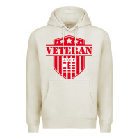 Oatmeal Heather veteran made in usa   military Premium Hoodie - linhVisuals