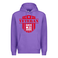 Purple veteran made in usa   military Premium Hoodie - linhVisuals