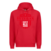 Red veteran made in usa   military Premium Hoodie - linhVisuals