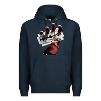 Navy Judas Of Priest - British Steel Premium Hoodie - linhVisuals