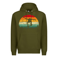 Army Green skateboard vintage for skateboards lovers Premium Hoodie - linhVisuals