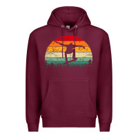 Burgundy skateboard vintage for skateboards lovers Premium Hoodie - linhVisuals
