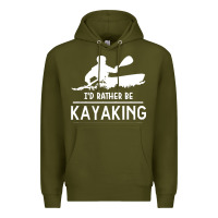 Army Green kayaking t  shirt i' d rather be at the lake kayaking t  shirt Premium Hoodie - linhVisuals