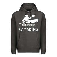 Charcoal Heather kayaking t  shirt i' d rather be at the lake kayaking t  shirt Premium Hoodie - linhVisuals