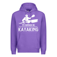 Purple kayaking t  shirt i' d rather be at the lake kayaking t  shirt Premium Hoodie - linhVisuals