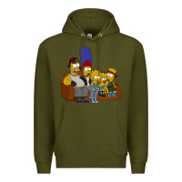 Army Green simpson family Premium Hoodie - linhVisuals