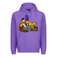 Purple simpson family Premium Hoodie - linhVisuals