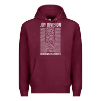 Burgundy JOY DIVISION - UNKNOWN PLEASURES Premium Hoodie - linhVisuals