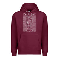 Burgundy JOY DIVISION - UNKNOWN PLEASURES - JAPANESE Premium Hoodie - linhVisuals