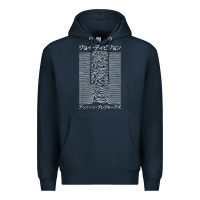 Navy JOY DIVISION - UNKNOWN PLEASURES - JAPANESE Premium Hoodie - linhVisuals