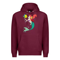 Burgundy ariel mermaid Premium Hoodie - linhVisuals